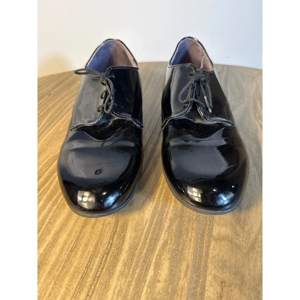 Capps Shoe Company Oxford Mens 10 D Black Patent Leather Military Dress Uniform